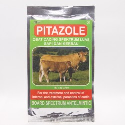 Pitazole 25 Gram Original Obat Cacing Spektrum Luas Pita Ternak Sapi Kerbau Antelmintik